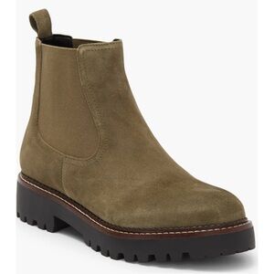CASLON Miller Water Resistant Chelsea Boot Green Moss Size 10